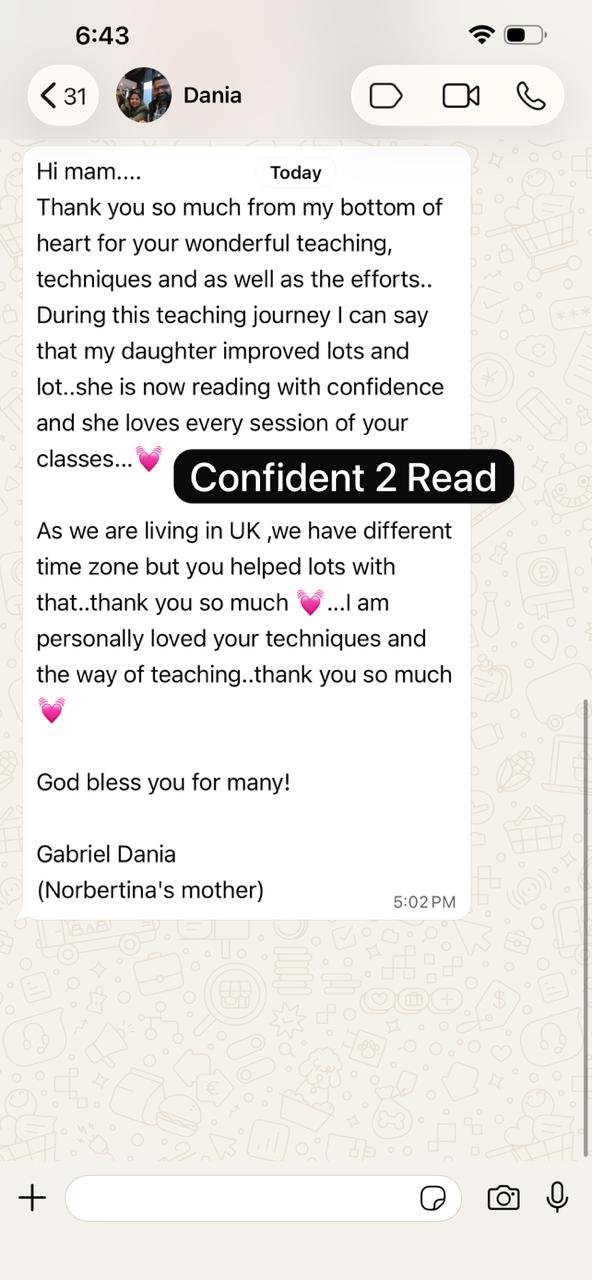 Student reading happily